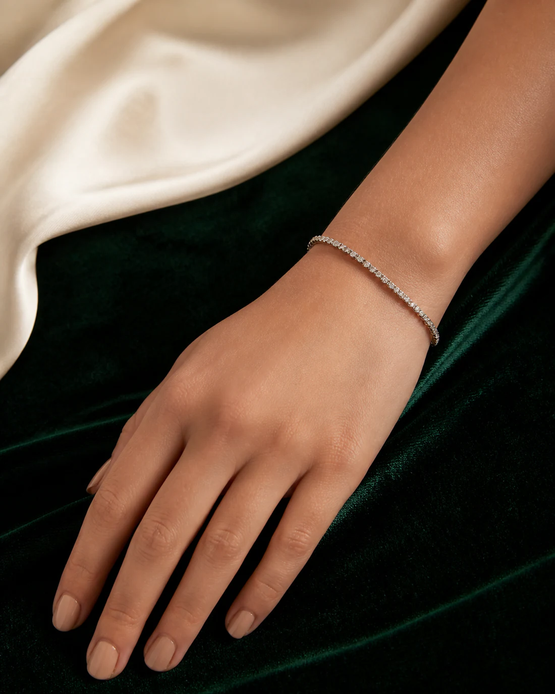Classic Silver Tennis Bracelet at Varun Jewellers