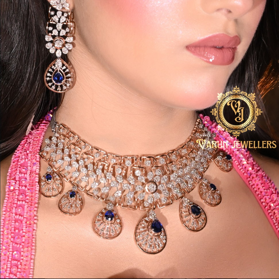 Sapphire Drop Choker at Varun Jewellers
